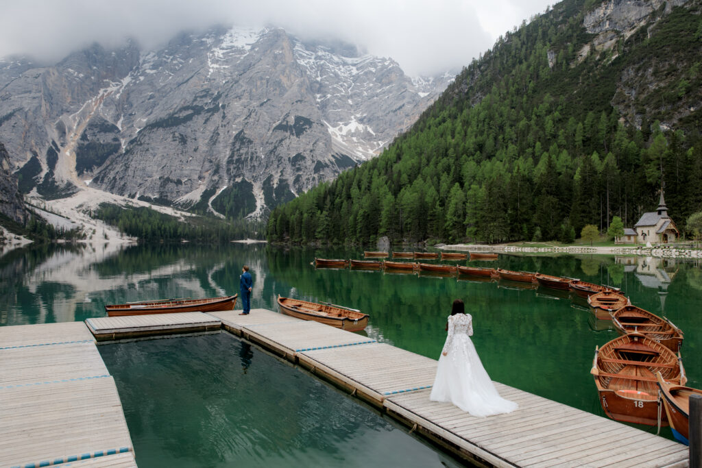 svatba v Itálii u Lago di Braies