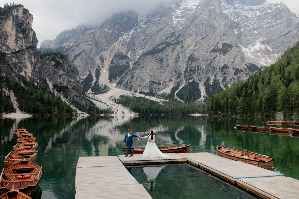 svatba v Itálii u Lago di Braies