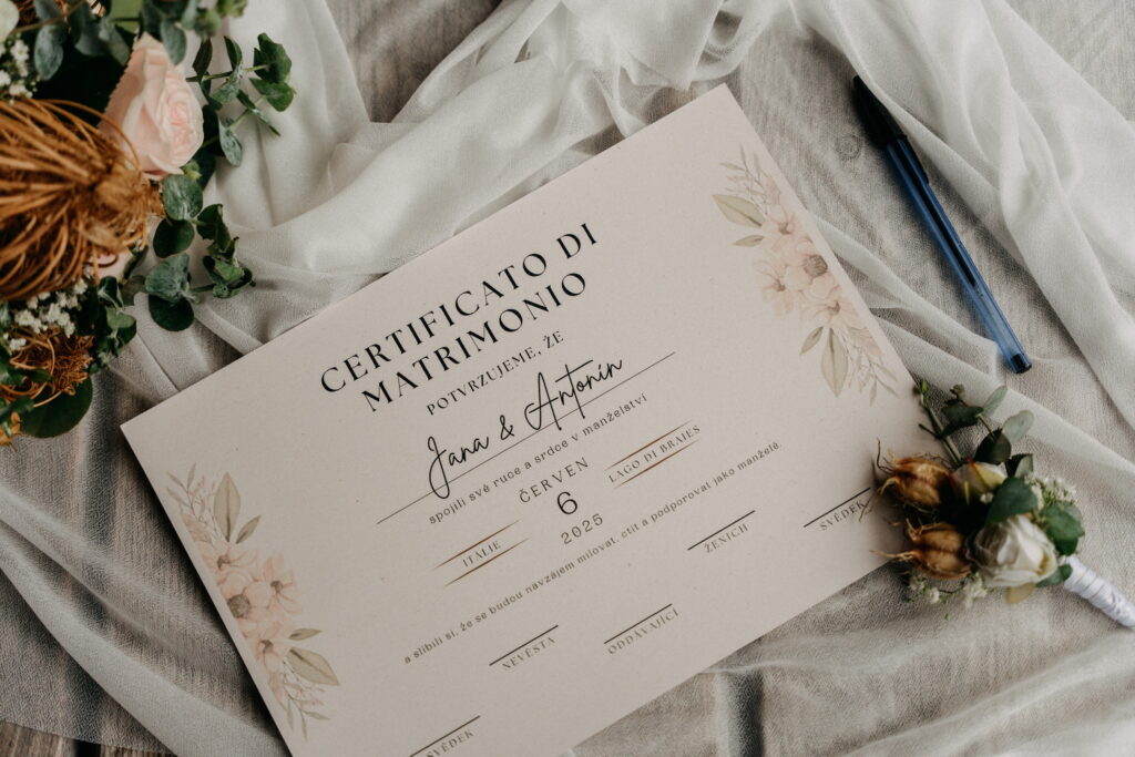 svatba v Itálii u Lago di Braies